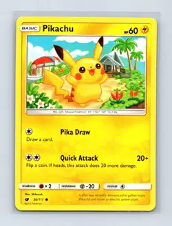 Pikachu 30/111 Common Crimson Invasion Pokemon Lightly Played - Image 1