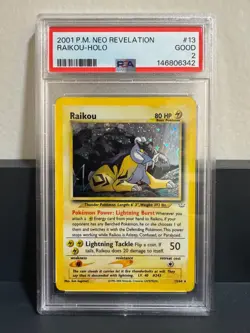 Raikou 13/64 Neo Revelation Holo 2001 Pokemon PSA 2 - Image 1