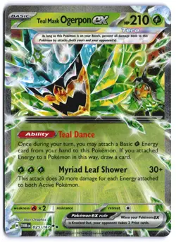 Teal Mask Ogerpon ex 025/167 SV06: Twilight Masquerade Holofoil EN Pokemon NM - Image 1