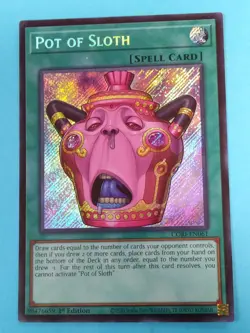 Yugioh Chaos Origins - POT OF SLOTH - CORI-EN061 -1 st Edition Secret Rare NM - Image 1