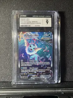 CGC 9 Vaporeon Vmax SWSH182 Pokemon Black Star Promos 2021 English - Image 1