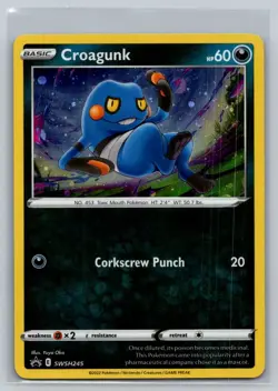 Croagunk (Cosmos Holo) #SWSH245 SWSH: Sword & Shield Promo Cards Promo F24 - Image 1