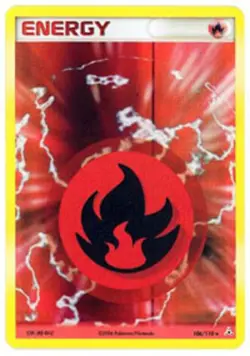 Moderately Played, English Pokemon Holo Fire Energy - 106/110 - Holo Rare EX Hol - Image 1