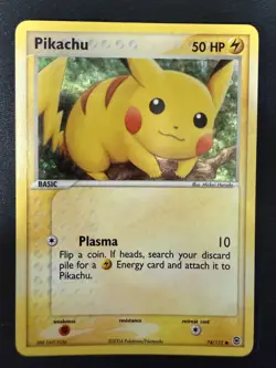 POKEMON PIKACHU FIRE RED LEAF GREEN 74/112 HOLO CARD - Image 1