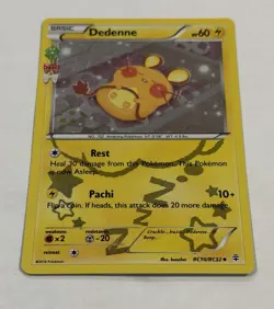 Pokemon Dedenne Card RC10/RC32 Holo Uncommon LP Generations Radiant Collection - Image 2