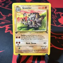 Pokemon TCG Graveler Fossil, 1st Edition Uncommon Card 37/62 - Image 1