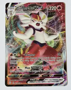 Pokemon TCG Cinderace VMAX Holo Ultra Rare Card Shining Fates 019/072 - Image 1