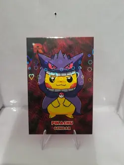 Full Art Team Rocket Pokemon Card Database Pikachu Wearing Gengar Poncho - Image 1