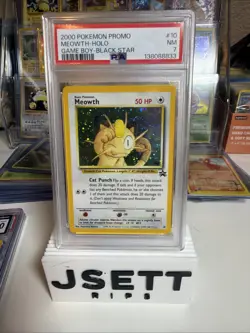 Pokemon TCG Meowth Black Star Promos Holo Card 10 PSA 7 - Image 1