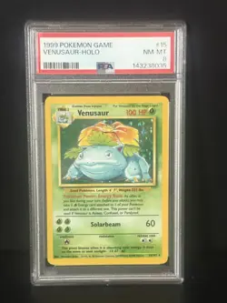 1999 POKEMON BASE SET UNLIMITED #15 VENUSAUR HOLO PSA 8 NM-MT - Image 1