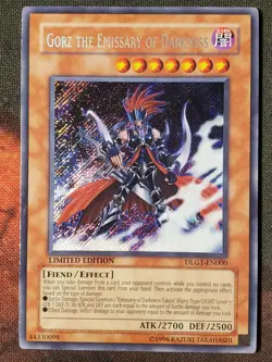 Yugioh Gorz the Emissary of Darkness DLG1-EN000 Secret Rare Limited Edition VLP - Image 1