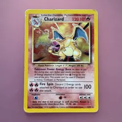 Pokemon TCG Base Set Charizard Holo Rare 4/102 (1999) English 120 HP - Image 1