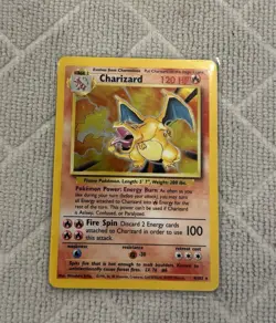Pokemon TCG Base Set Charizard 4/102 Holo Rare 1999 English 120 HP Stage 2 - Image 1