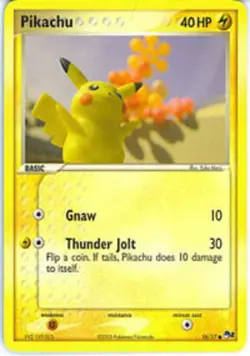 Heavily Played, English Pokemon Regular Pikachu - 16/17 - Common POP Series Prom - Image 1