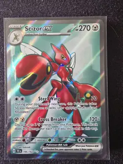Pokemon TCG Scizor EX Temporal Forces Full Art Ultra Rare Holo Foil Card 195/162 - Image 1