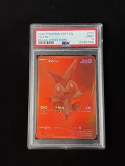 Pokemon PSA 9 Mint White Flare Black & White Rare Victini 172/086 Small Crack - Image 1