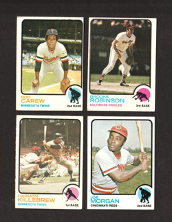 1973 Topps Baseball Lot Of 4 HOF'ers B.Robinson,Joe Morgan,Killebrew,Carew Ex+ - Image 1