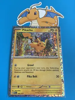 Pokemon TCG Confetti Holo Ultra Rare Pikachu Card 006/015 McDonald's 2023 - Image 1