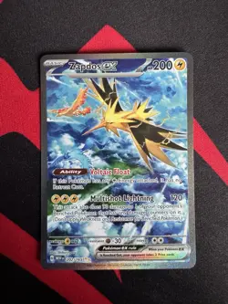 Pokemon TCG Zapdos ex 202/165 SV 151 Special Illustration Rare Holo - Image 1