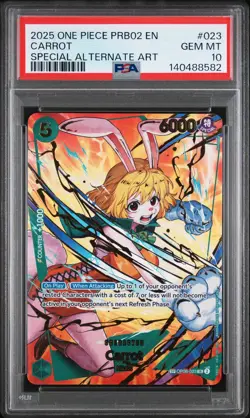 One Piece PRB02 - Carrot SP Alt Art - OP08-023 SR - PSA 10 - Image 1
