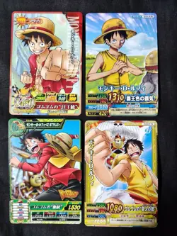ONE PIECE Monkey D. Luffy Trading Card Lot 4 2010s Bandai Japanese - Image 1
