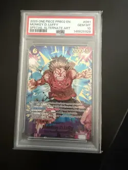 One Piece Card Game Monkey.D.Luffy EB02-061 SP Alt Art PRB02 - English PSA 10 - Image 1