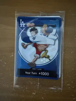 ONE PIECE X DODGERS PROMO MONKEY D LUFFY DON CARD IN HAND - Image 1