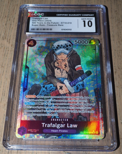 CGC Gem Mint 10 One Piece Trafalgar Law ST10-010 TR Treasure Rare OP07 English - Image 1