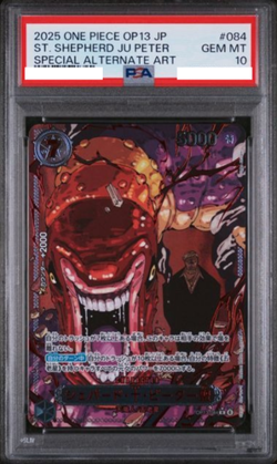 PSA 10 Saint Shepherd Ju Peter OP13-084 RED TEXT SP Alt Art 2025 ONE PIECE Card - Image 1