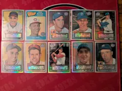 2001 Topps Archives Reserve All Refractors 10 Card Lot - Feller, Bauer, Reese - Image 1