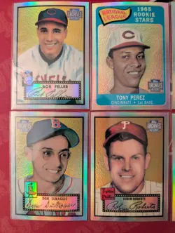 2001 Topps Archives Reserve All Refractors 10 Card Lot - Feller, Bauer, Reese - Image 2