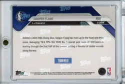 2025-26 Topps Now #RS1 Cooper Flagg Rising Stars Logo Parallel - Image 2