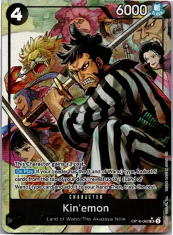 Kin'emon (Alternate Art) Foil SR The Time of Battle OP16-082 NM - Image 1
