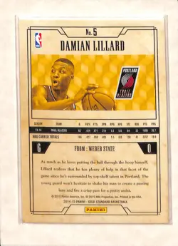 2014-15 Panini Gold Standard #5 Damian Lillard /285 NM - Image 2