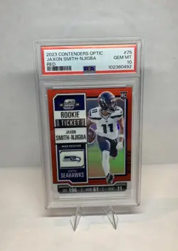 2023 Panini Contenders Optic Jaxon Smith-Njigba #75 Red Prizm /175 PSA 10 POP 2 - Image 1