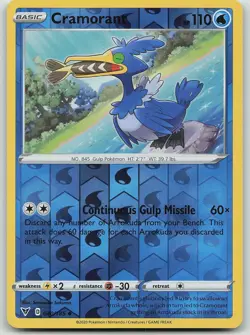 Pokemon Cramorant 040/185 Vivid Voltage Uncommon Reverse Holo NM - Image 1