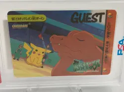 1999 POKEMON JAPANESE BANDAI CARDDASS Card PIKACHU vs. CHARIZARD #187 PSA MINT 9 - Image 3