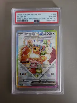 2025 POKEMON EEVEE EX 174 PROMO PRISMATIC SUPER PREMIUM PSA 10 - Image 1