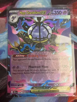 Pokemon Pitch Black Mega Chandelure ex 038/084 Holo Double Rare Near Mint - Image 1