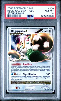 2008 POKEMON DIAMOND & PEARL STORMFRONT #100 REGIGIGAS LV.X-HOLO PSA 8 - Image 1