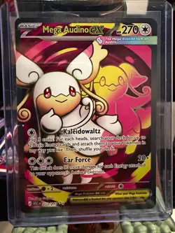 Pokemon Mega Audino EX Secret Rare Full Art Holo 253/217 illustration English - Image 1