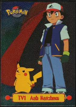 topps Pokemon TV Animation Edition Series 1 Holo Foil TV1 Ash Ketchum - Image 1