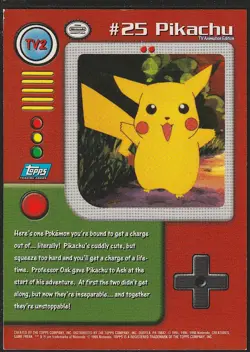 topps Pokemon TV Animation Edition Series 1 Holo Foil TV2 Pikachu - Image 2