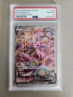 POKEMON 2021 EVOLVING SKIES ESPEON V 180/203 ALTART FULL ART PSA 10 - Image 1