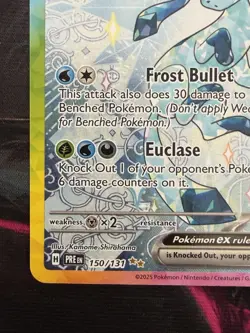 Pokemon TCG Glaceon EX Prismatic Evolutions Holo Card 150/131 SV - Image 5