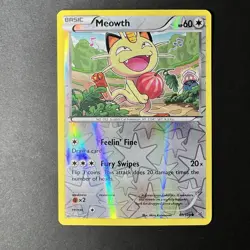 Pokemon Meowth 67/108 XY- Roaring Skies Common Reverse Holo 2015 - Image 1