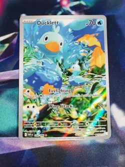 Pokemon TCG Ducklett Illustration Rare Card 109/086 Sv: White Flare Holo NM - Image 1