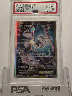 2016 Pokemon PSA 10 GEM MT Mewtwo EX 103/108 XY Evolutions Full Art Holofoil - Image 1