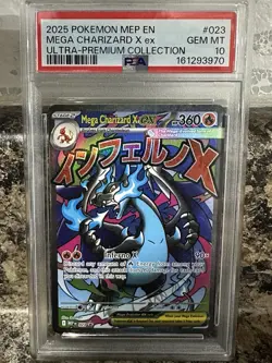 2025 Pokemon ME: Mega Evolution Promo #023 Mega Charizard X ex UPC PSA 10 (810) - Image 1