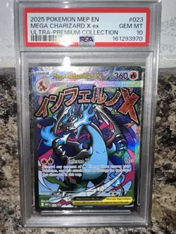2025 Pokemon ME: Mega Evolution Promo #023 Mega Charizard X ex UPC PSA 10 (810) - Image 3